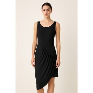 Bebe Dress Asymmetric Stretchy Irregular Length Sleeveless Black Size Medium EUC